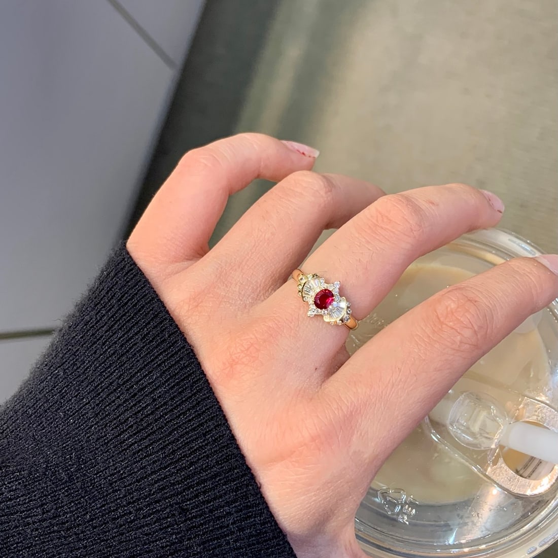 14k Gold 0.80 Ctw Natural Ruby & Diamond Ring - 5