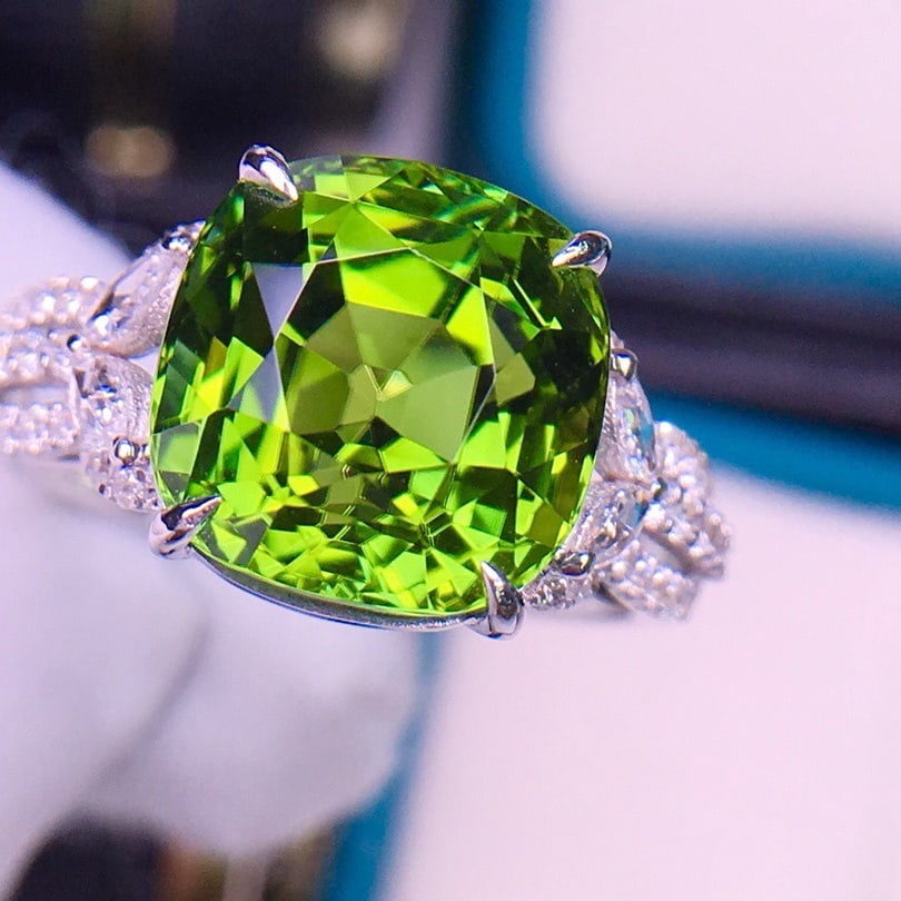 14k Gold 7.1 Ct Natural Tourmaline & Diamond Ring - 4