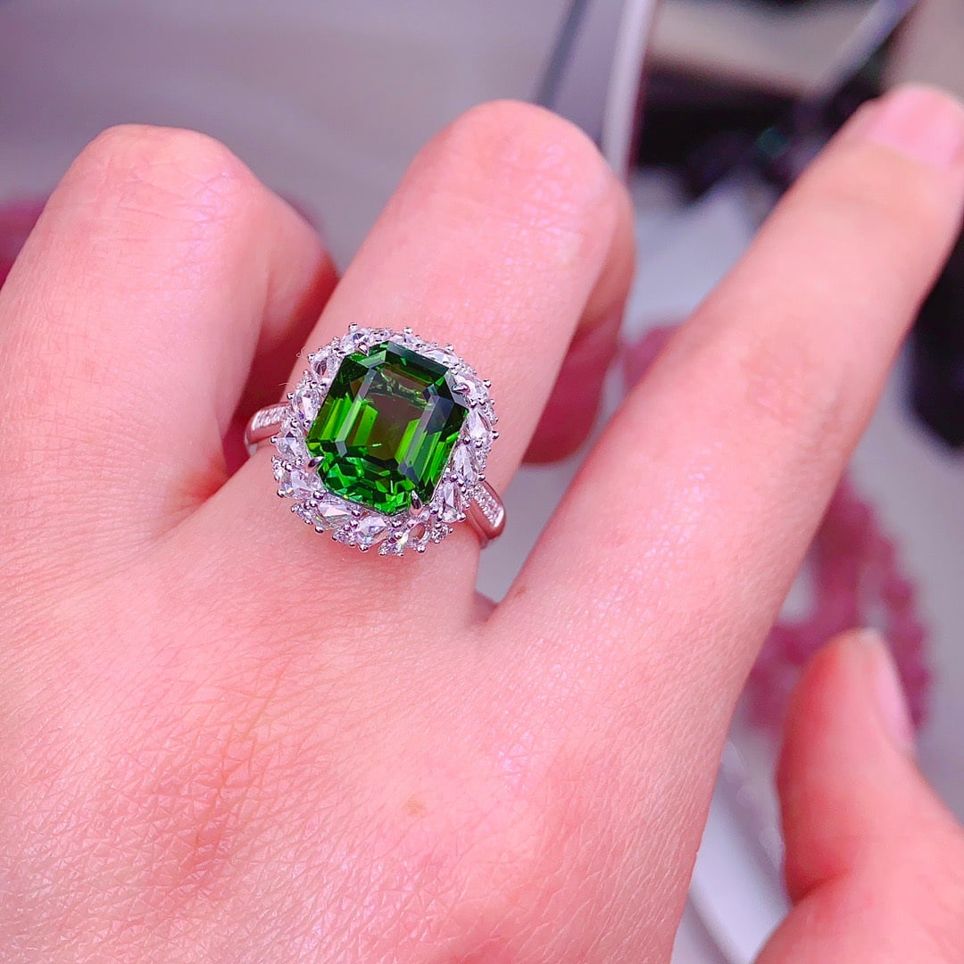 14k Gold 5.5 Ct Natural Tourmaline & Diamond Ring - 5