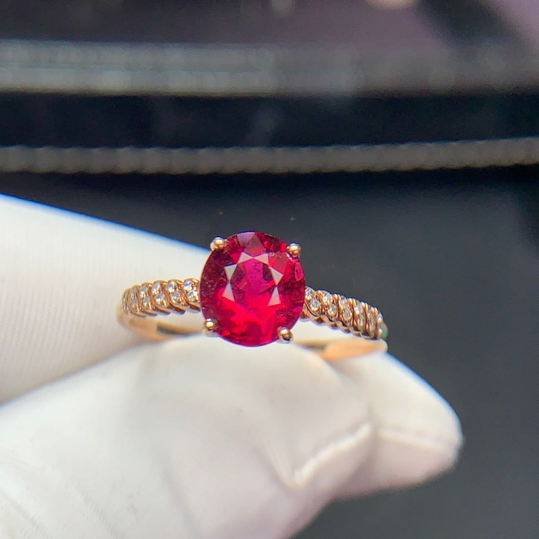 14k Gold 1.6 Ct Natural Tourmaline & Diamond Ring - 8