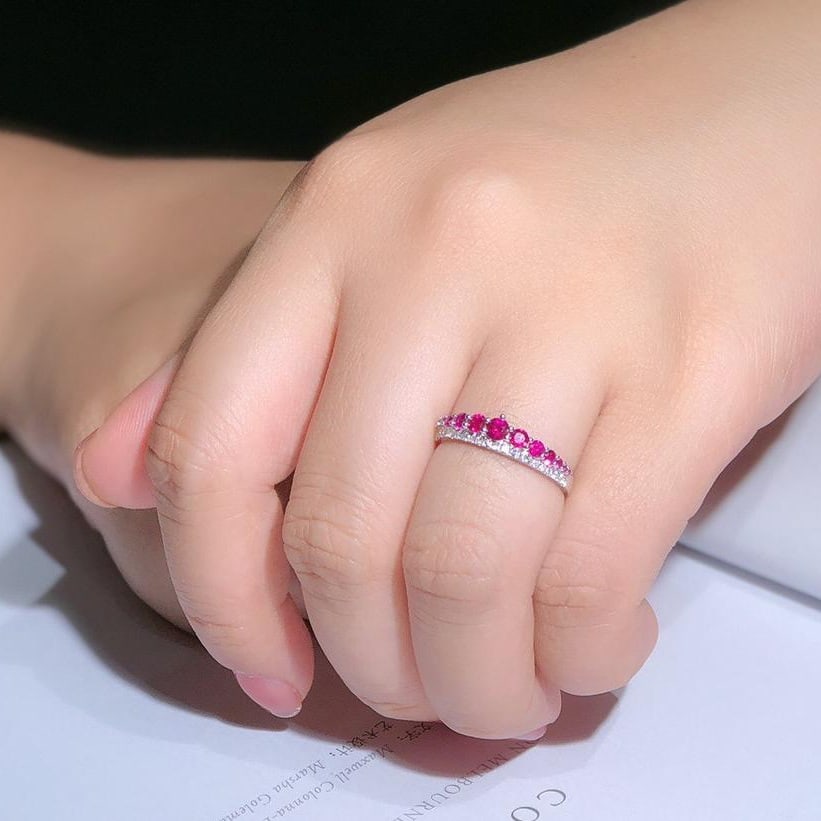 14k Gold 0.68 Ctw Natural Ruby & Diamond Ring - 2