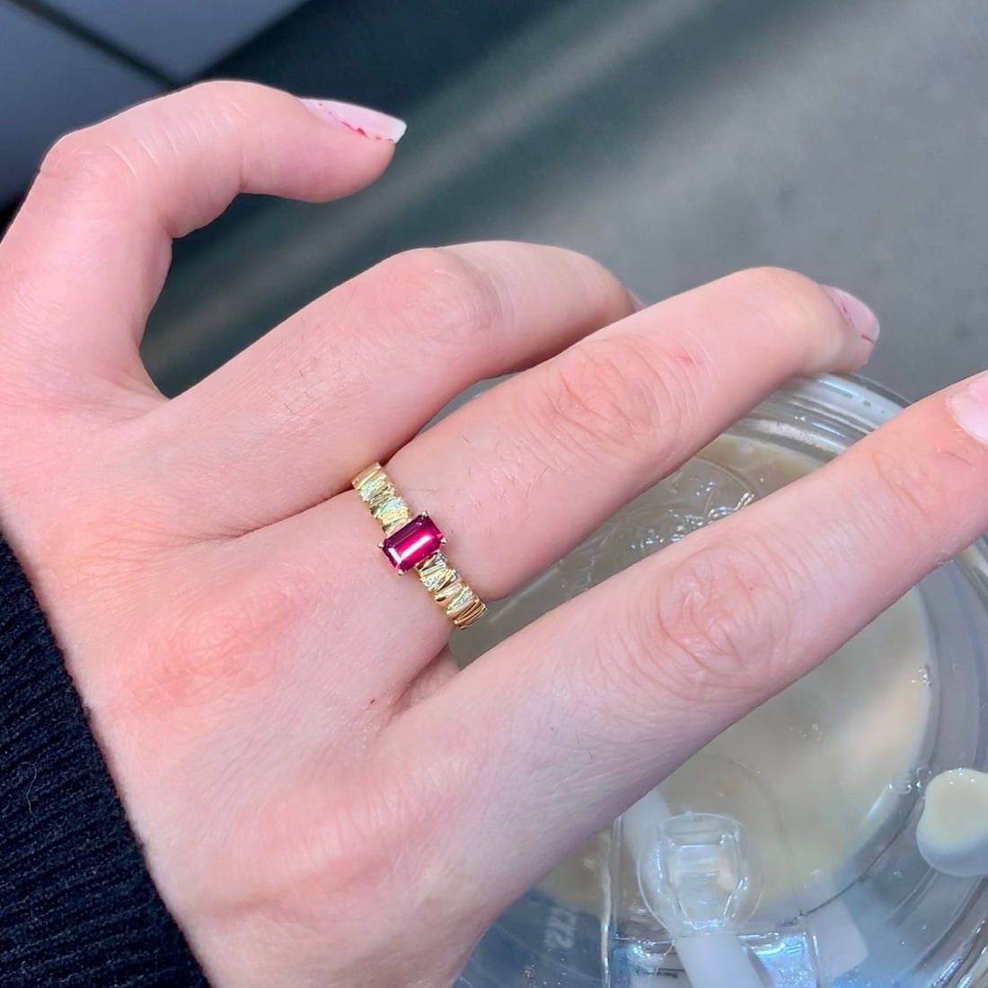 14k Gold 0.51 Ctw Natural Ruby & Diamond Ring - 5