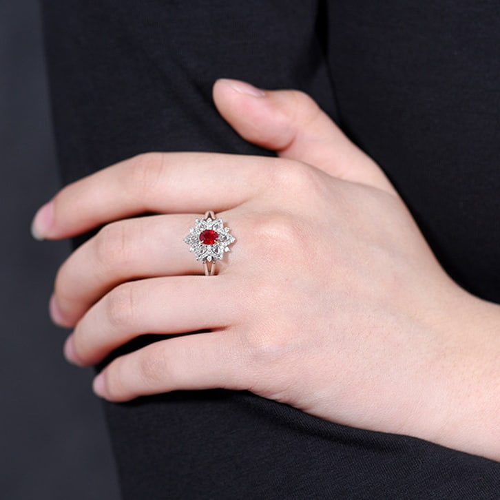 14k Gold 0.94 Ctw Natural Ruby & Diamond Ring/pendant( Without Chain ) - 8