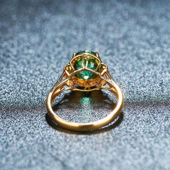 14k Gold 2.8 Ct Natural Tourmaline & Diamond Ring - 5