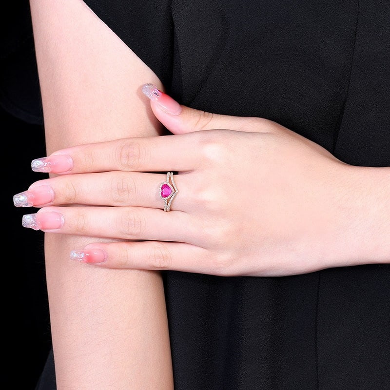 14k Gold 1.15 Ctw Natural Ruby & Diamond Ring - 8