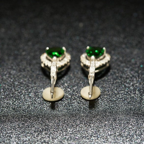 14k Gold 2.20 Ctw Natural Tourmaline & Diamond Earrings - 6