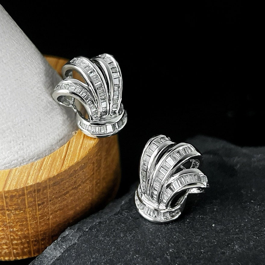 14k Gold 0.8 Ct Natural H Diamond Earrings - 3