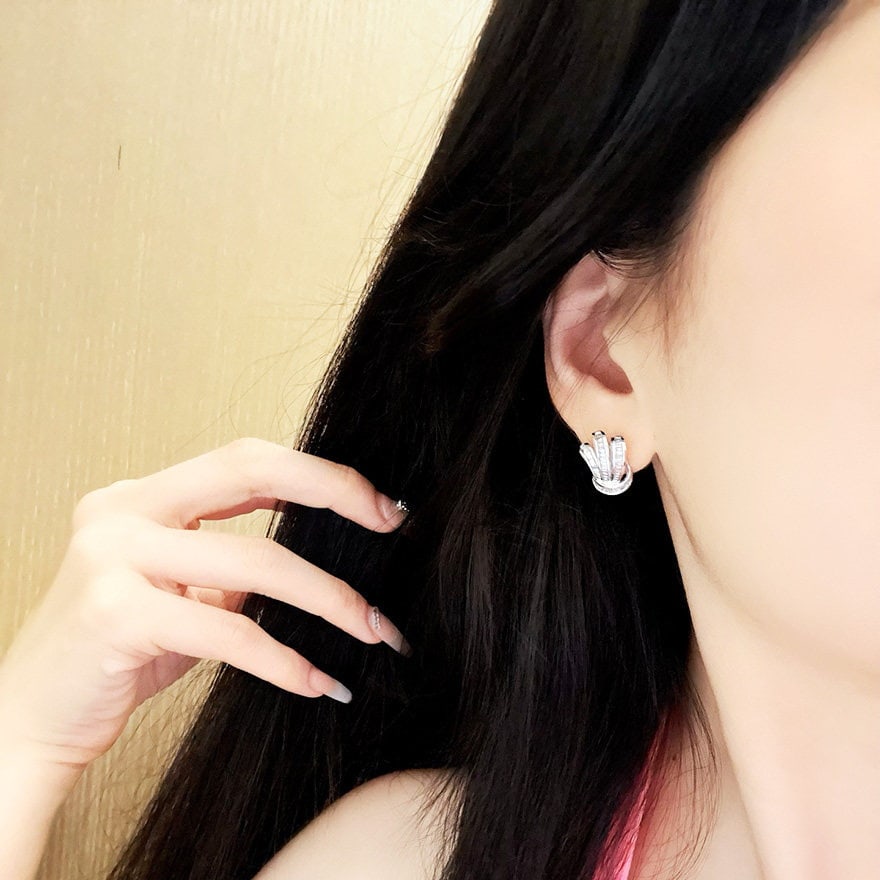 14k Gold 0.8 Ct Natural H Diamond Earrings - 6