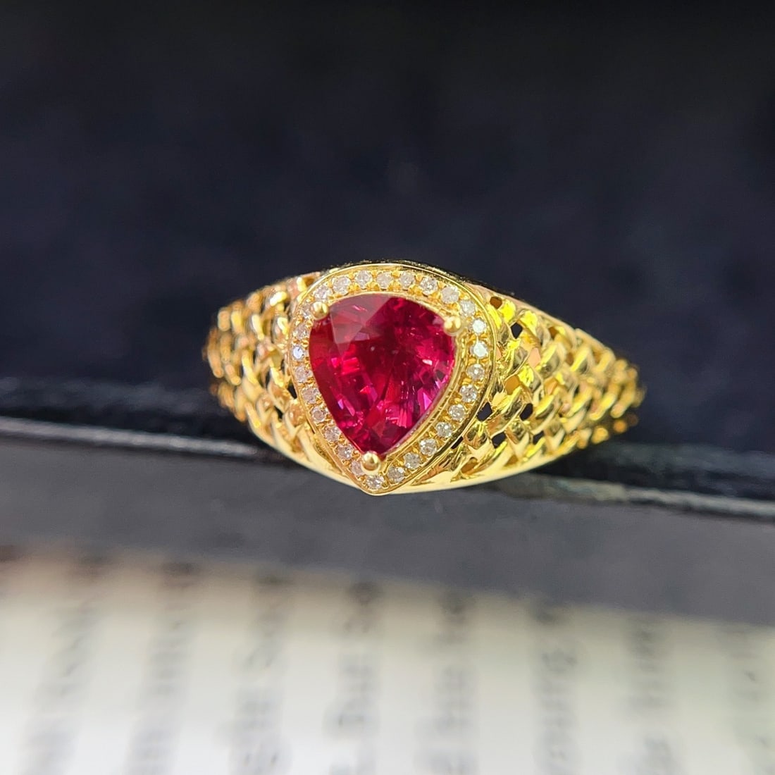 14k Gold 1.15 Ct Natural Ruby & Diamond Ring - 5