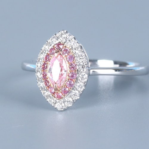 14k Gold 0.37 Ctw Natural Pink Diamond & Diamond Ring - 2