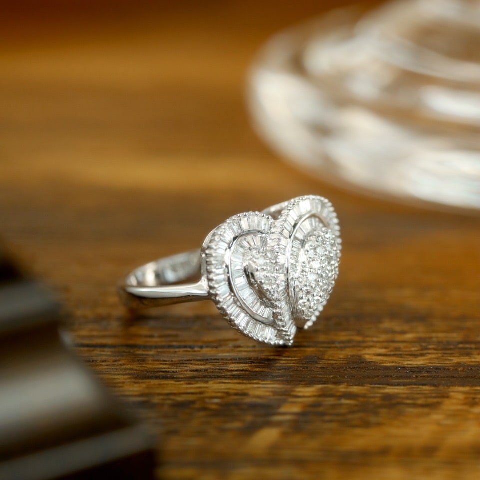 14k Gold 1.00 Ct Natural H Diamond Ring - 4