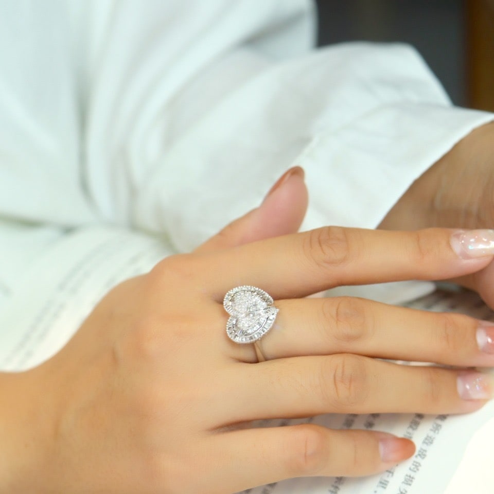 14k Gold 1.00 Ct Natural H Diamond Ring - 5