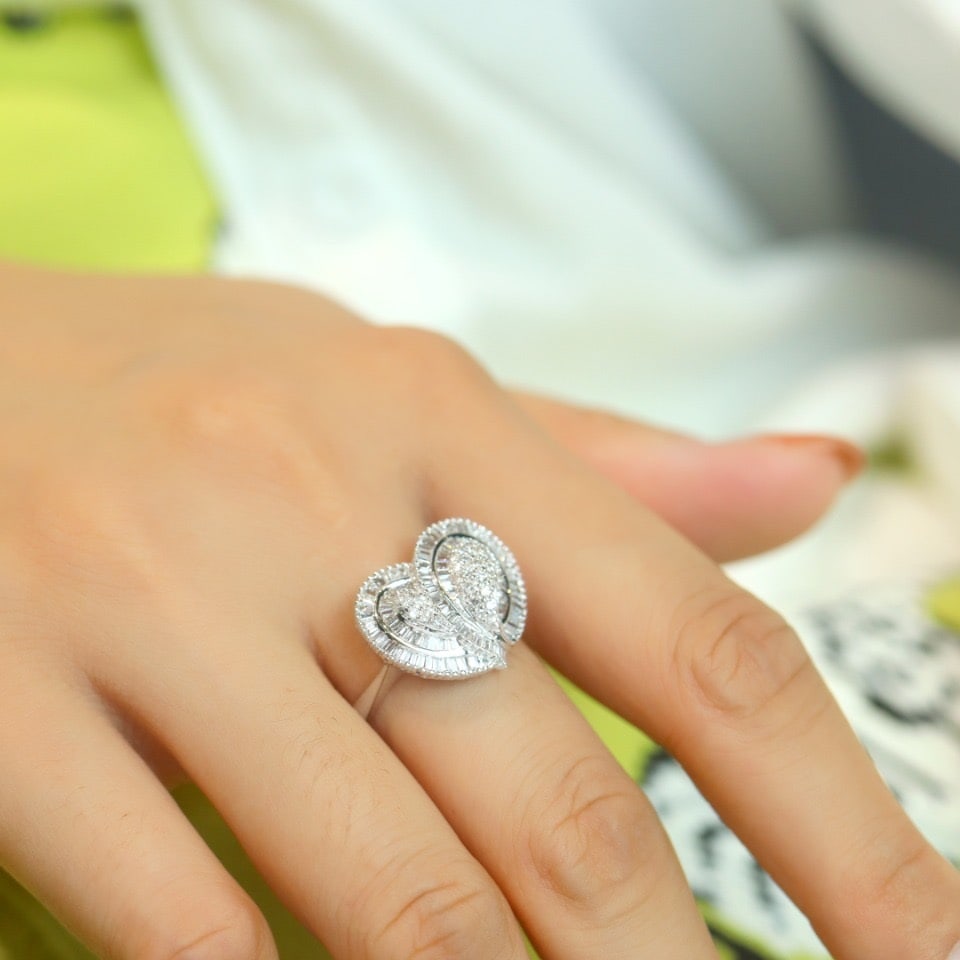 14k Gold 1.00 Ct Natural H Diamond Ring - 6