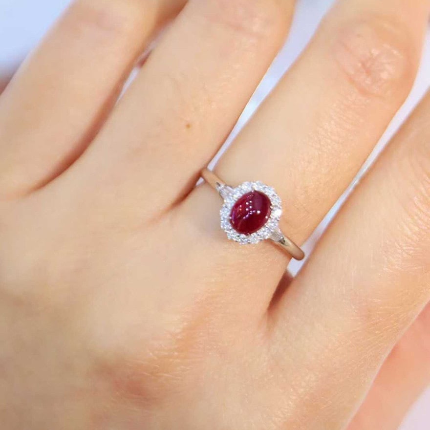 14k Gold 1.30 Ctw Natural Ruby & Diamond Ring - 5