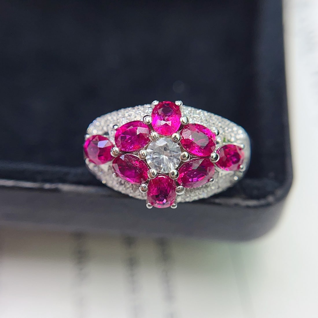 14k Gold 2.40 Ct Natural Ruby & Diamond & Sapphire Ring - 5