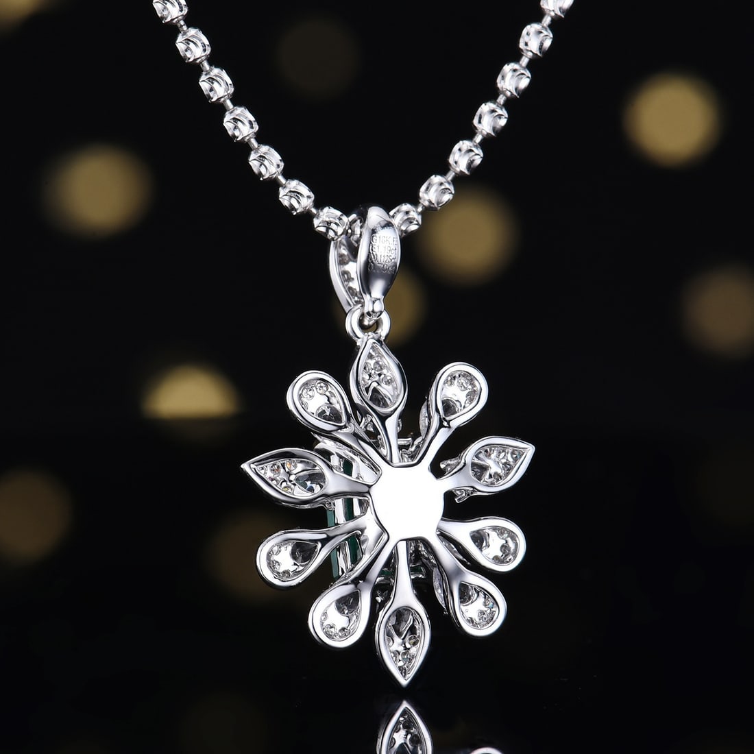 14k Gold 1.30 Ctw Natural Emerald & Diamond Pendant( Without Chain ) - 4