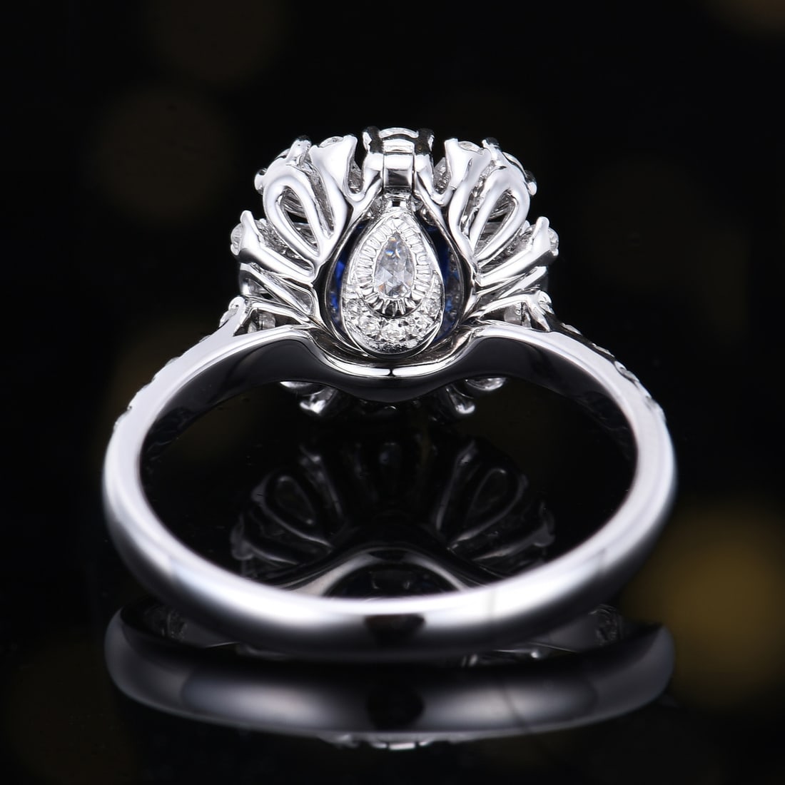 14k Gold 1.84 Ctw Vivid Blue Natural Sapphire & Diamond Ring/pendant( Without Chain ) - 4