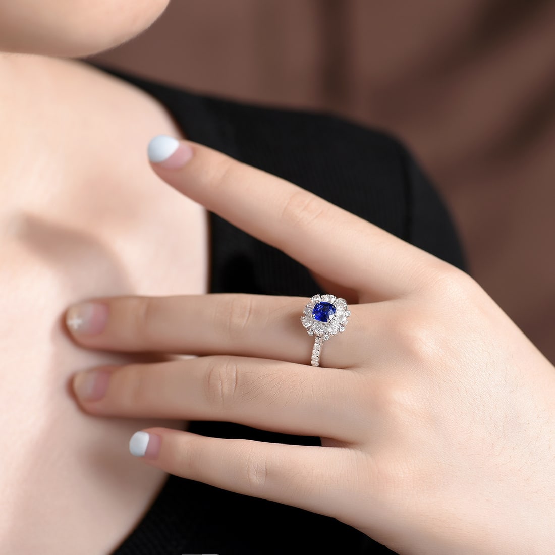 14k Gold 1.84 Ctw Vivid Blue Natural Sapphire & Diamond Ring/pendant( Without Chain ) - 7