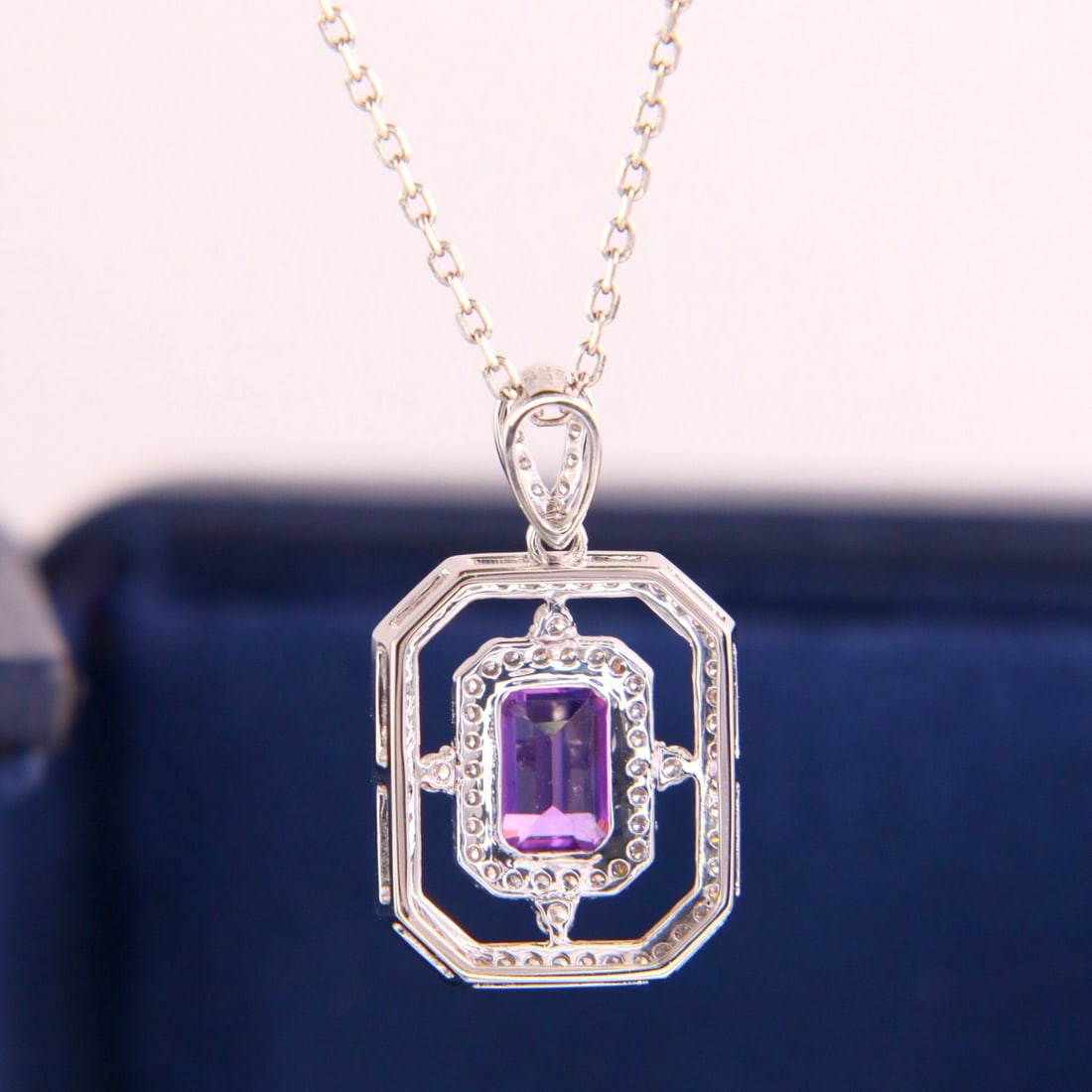 14k Gold 1.33 Ctw Natural Sapphire & Diamond Necklace - 4