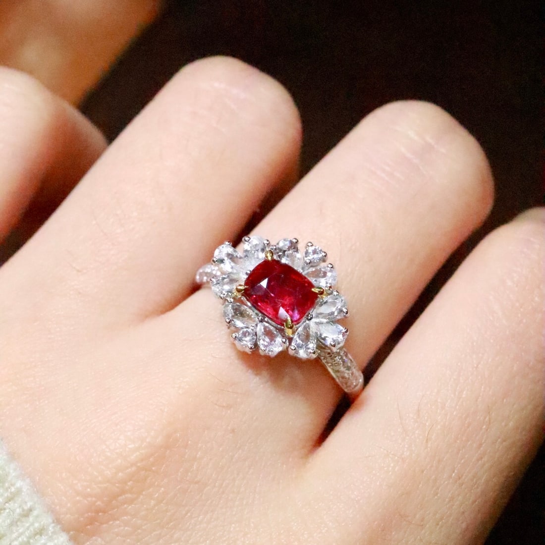 14k Gold 1.13 Ctw Natural Ruby & Diamond Ring - 5