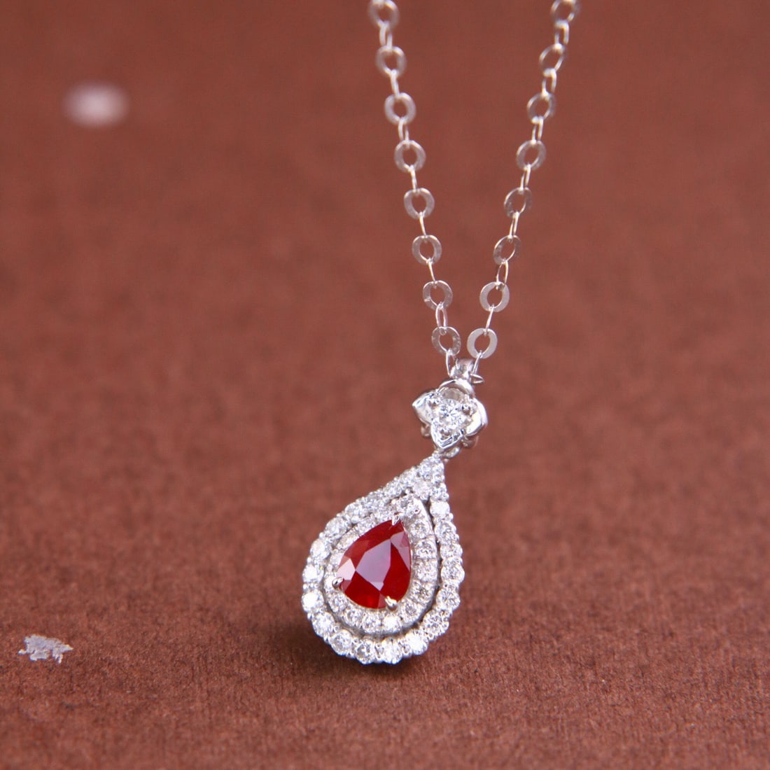 14k Gold 0.56 Ctw Natural Ruby & Diamond Necklace - 5