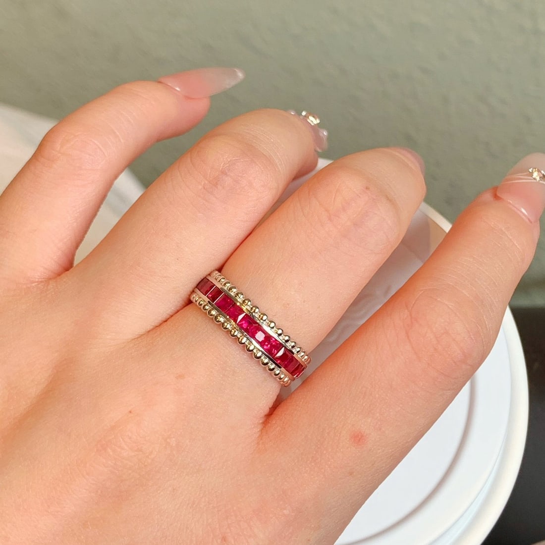 14k Gold 2.68 Ct Natural Ruby Ring - 5