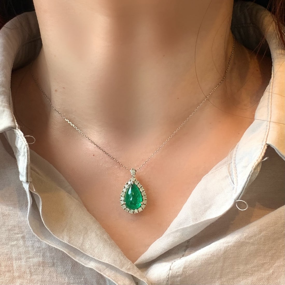 14k Gold 4.15 Ctw Natural Emerald & Diamond Ring/pendant( Without Chain ) - 5