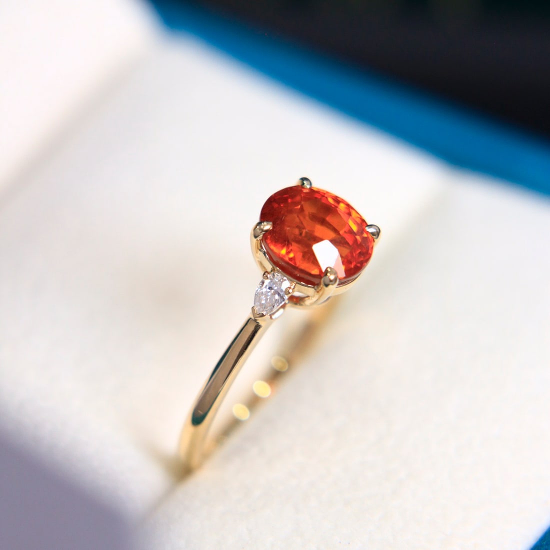 14k Gold 3.91 Ctw Natural Spessartine & Diamond Ring - 3