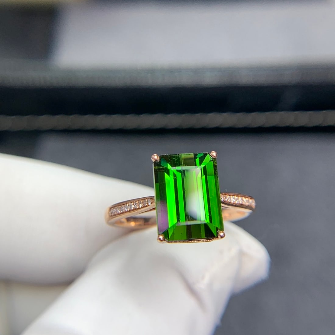 14k Gold 3.8 Ct Natural Tourmaline & Diamond Ring - 5