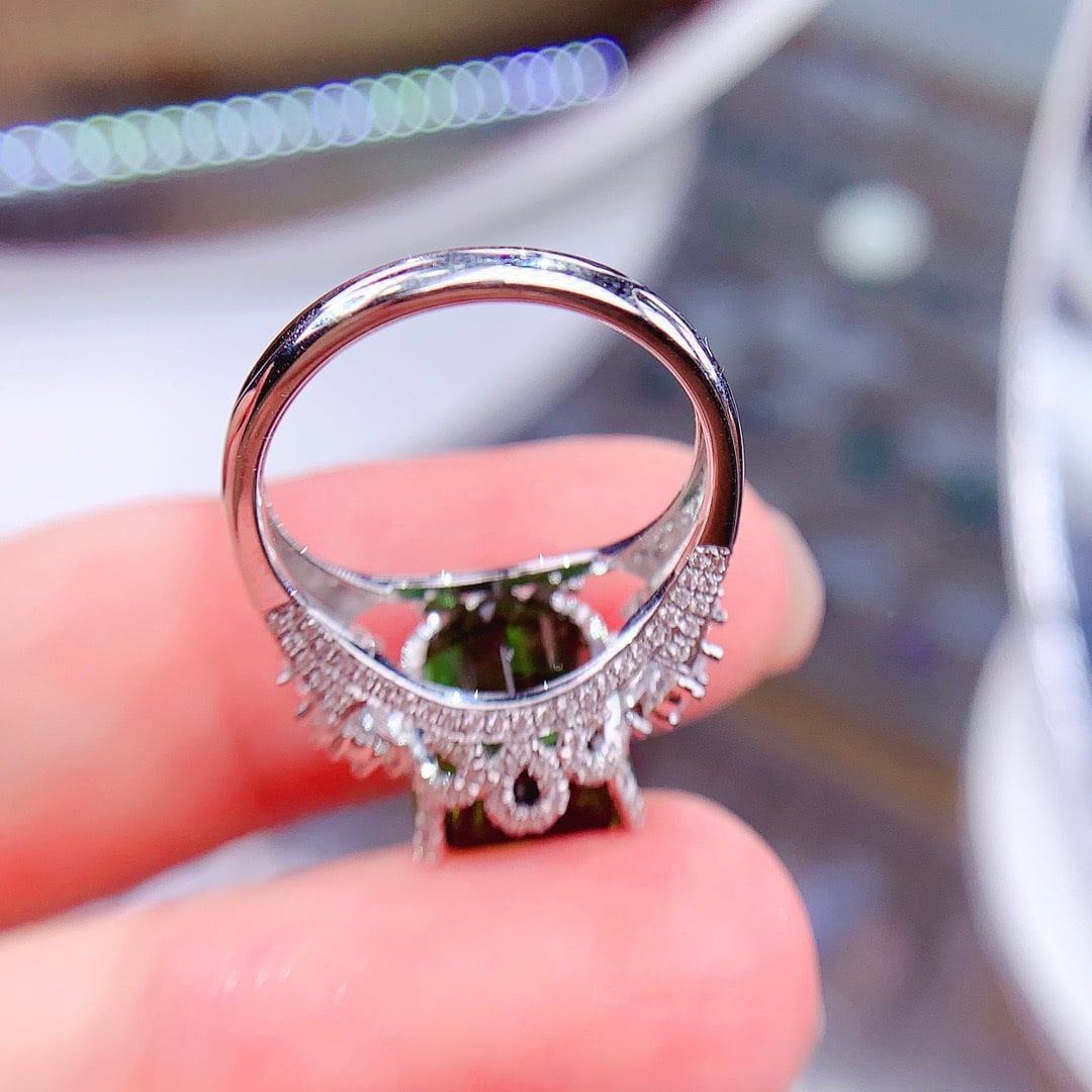 14k Gold 6.6 Ctw Natural Tourmaline & Diamond Ring - 5