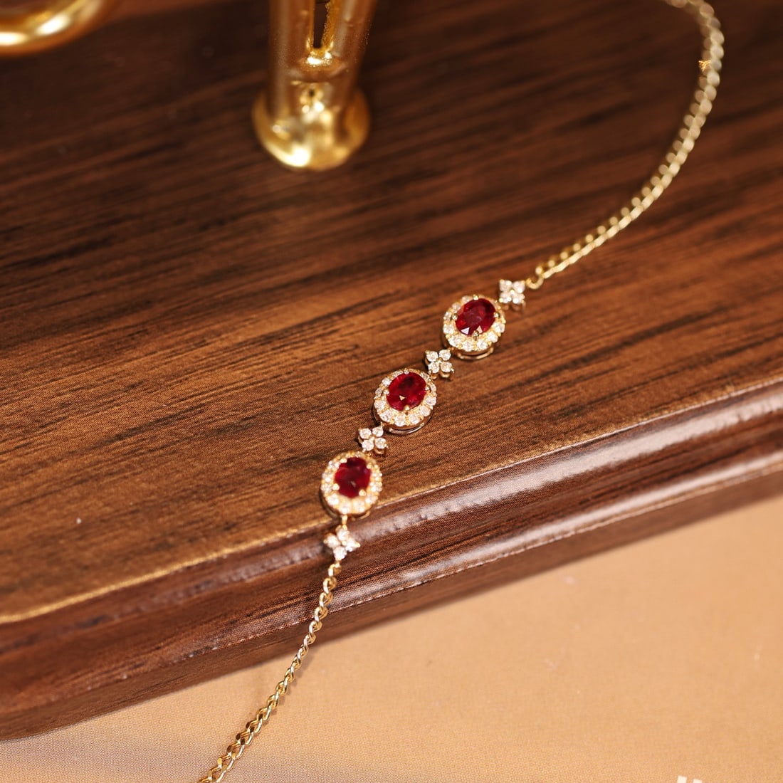 14k Gold 1.33 Ctw Natural Ruby & Diamond Bracelet - 6