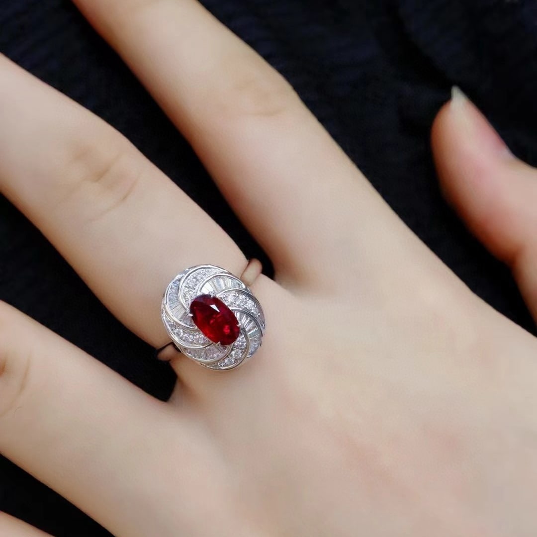 14k Gold 1.50 Ctw Natural Ruby & Diamond Ring/pendant( Without Chain ) - 4