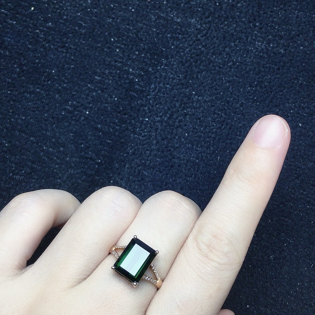 14k Gold 4.2 Ct Natural Tourmaline & Diamond Ring - 5