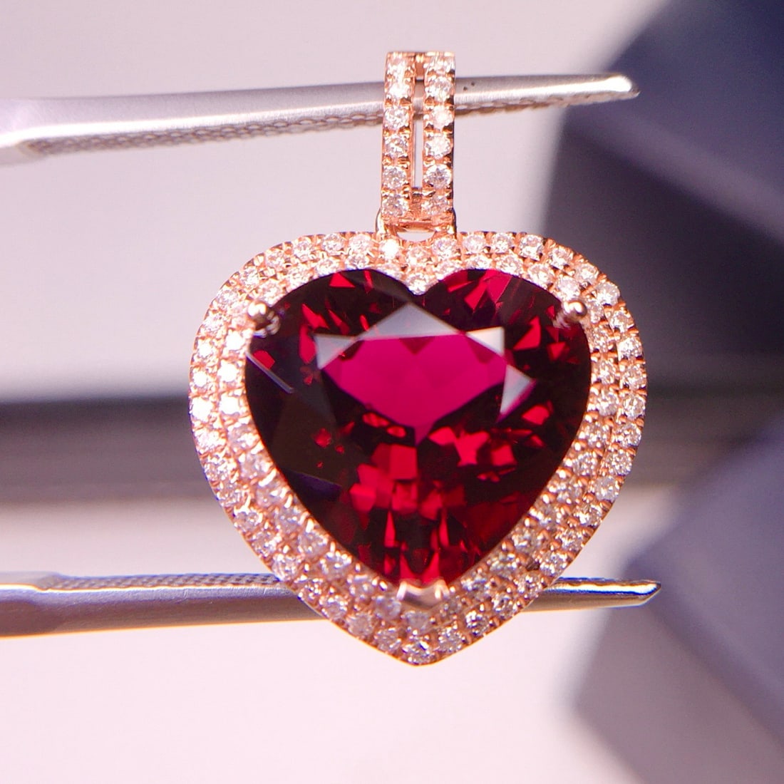 14k Gold 4.1 Ct Natural Tourmaline & Diamond Pendant( Without Chain ) - 3