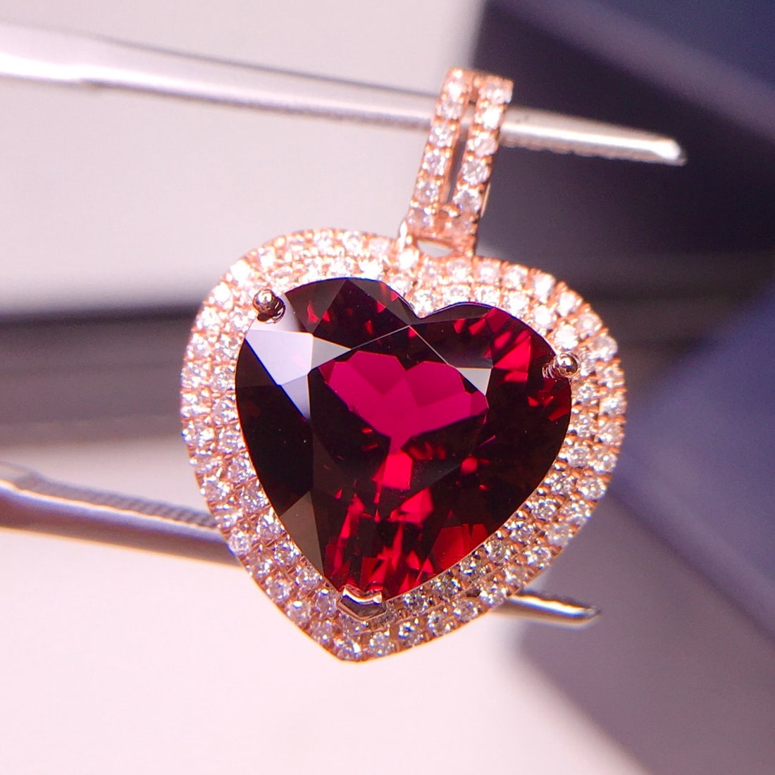 14k Gold 4.1 Ct Natural Tourmaline & Diamond Pendant( Without Chain ) - 5