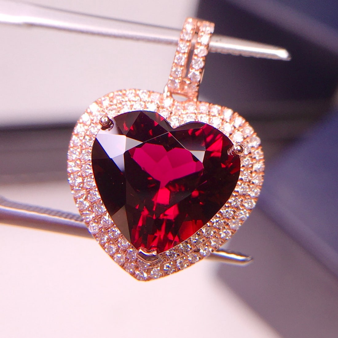 14k Gold 4.1 Ct Natural Tourmaline & Diamond Pendant( Without Chain ) - 6