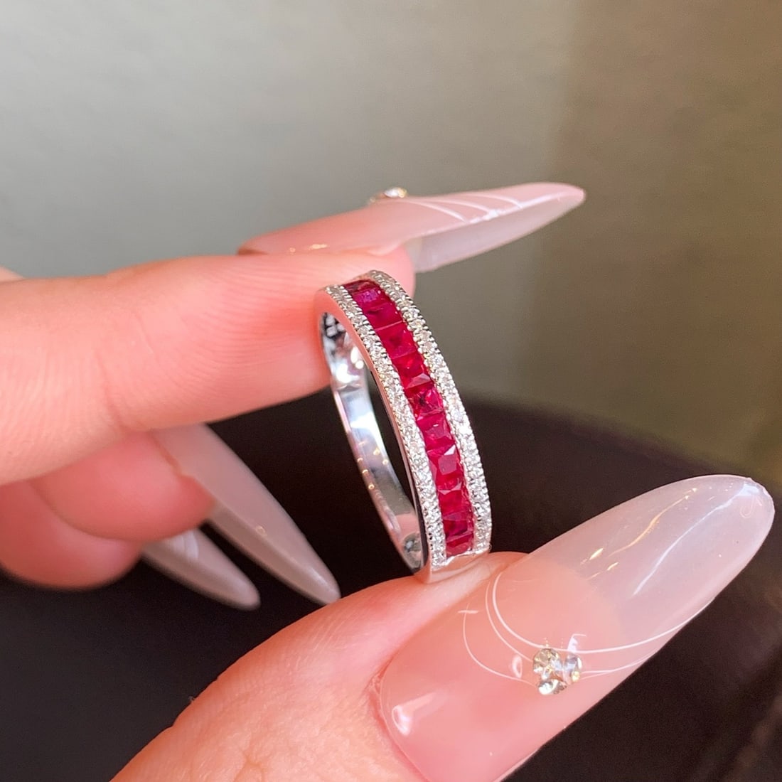 14k Gold 1.18 Ctw Natural Ruby & Diamond Ring - 7