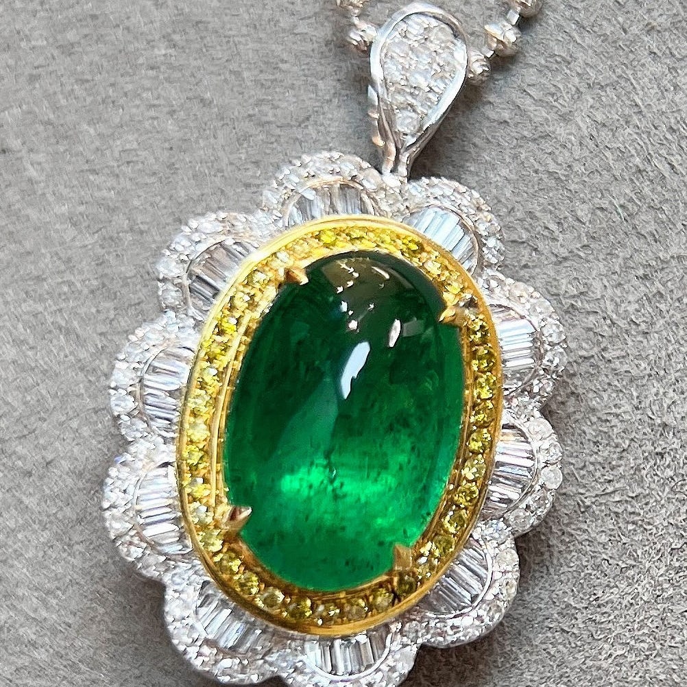 14k Gold 7.02 Ctw Natural Emerald & Diamond Ring/pendant( Without Chain ) - 8