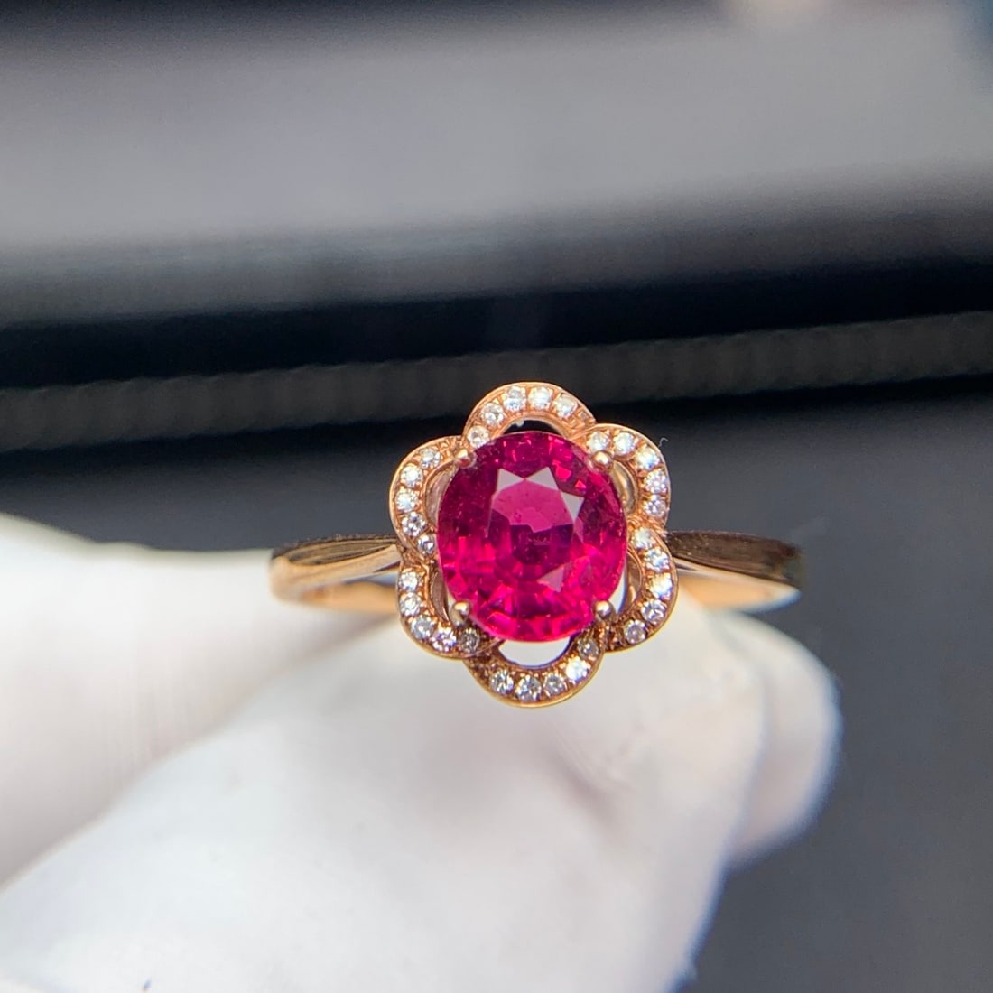 14k Gold 1.5 Ct Natural Tourmaline & Diamond Ring - 5