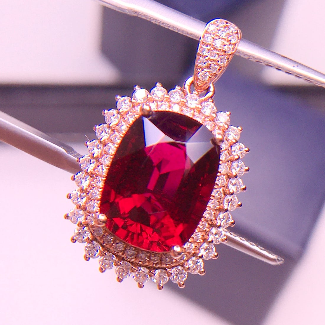 14k Gold 4.1 Ct Natural Tourmaline & Diamond Pendant( Without Chain ) - 5