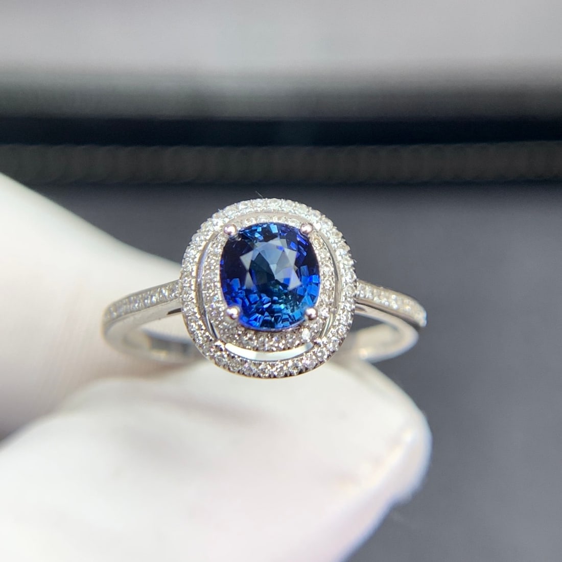 14k Gold 1.05 Ct Natural Sapphire & Diamond Ring - 3