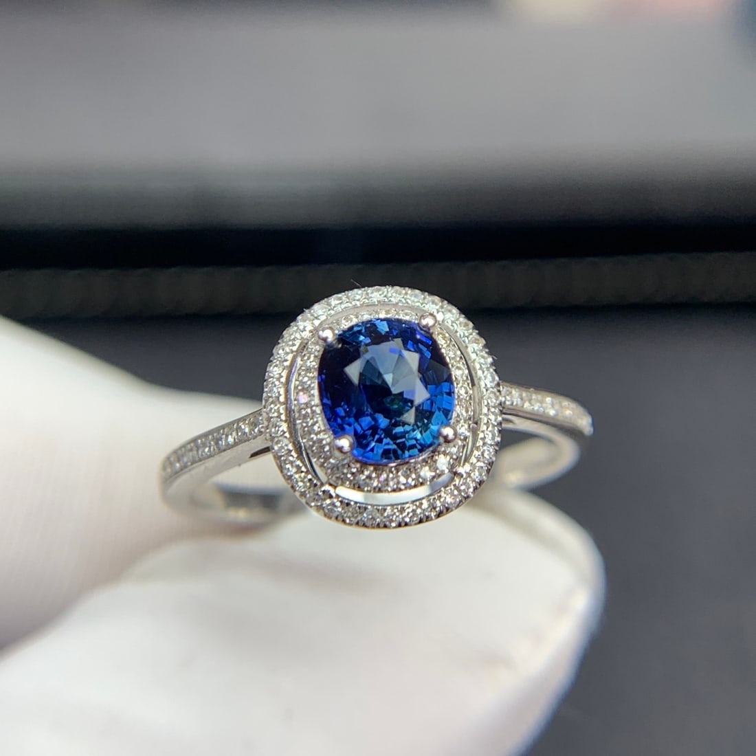 14k Gold 1.05 Ct Natural Sapphire & Diamond Ring - 7