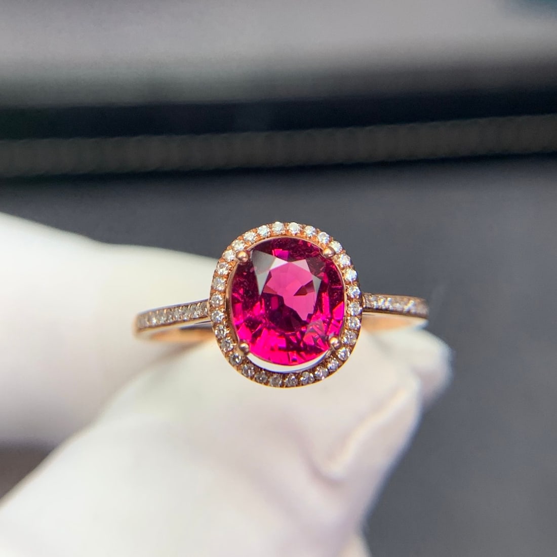 14k Gold 1.2 Ct Natural Tourmaline & Diamond Ring - 2