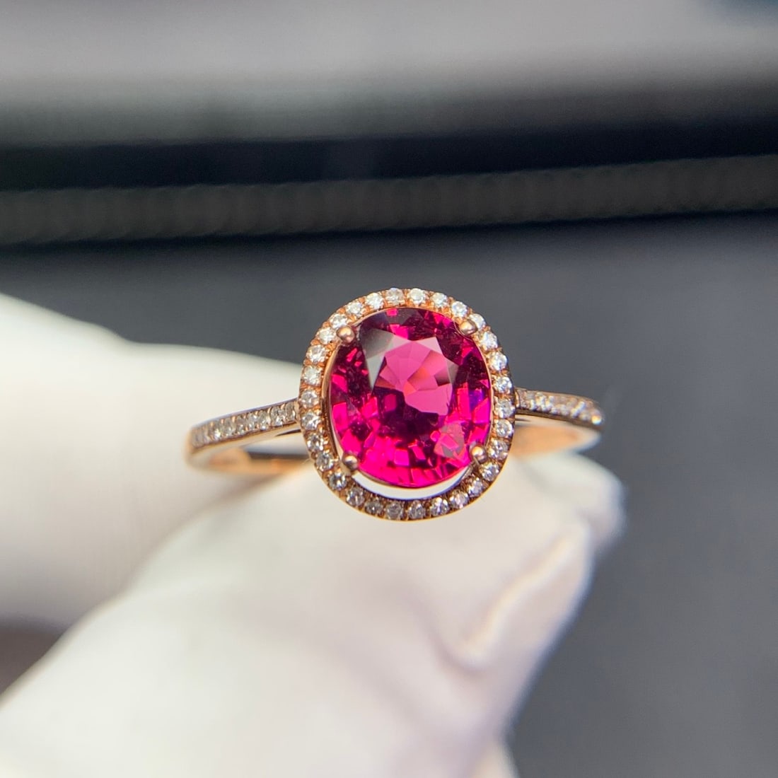 14k Gold 1.2 Ct Natural Tourmaline & Diamond Ring - 3