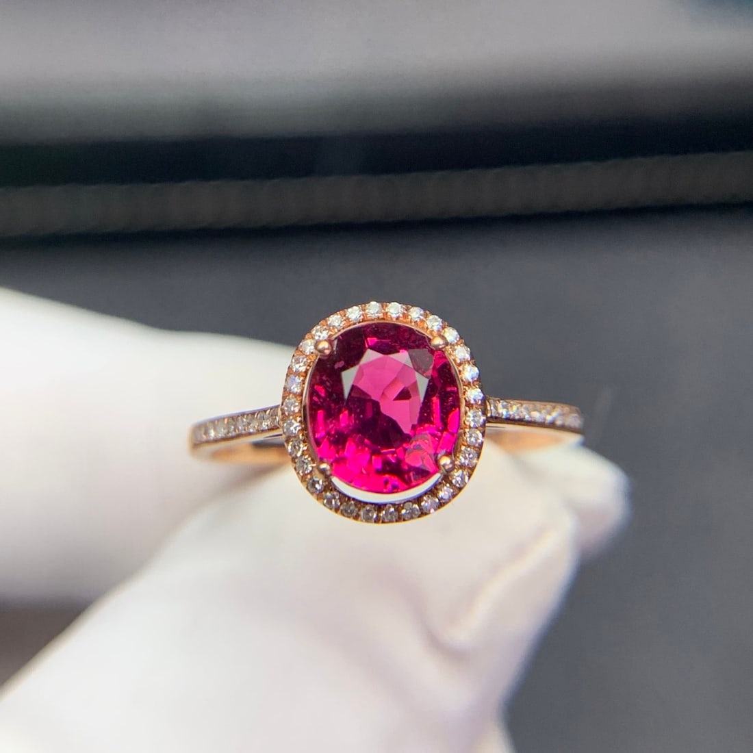 14k Gold 1.2 Ct Natural Tourmaline & Diamond Ring - 4