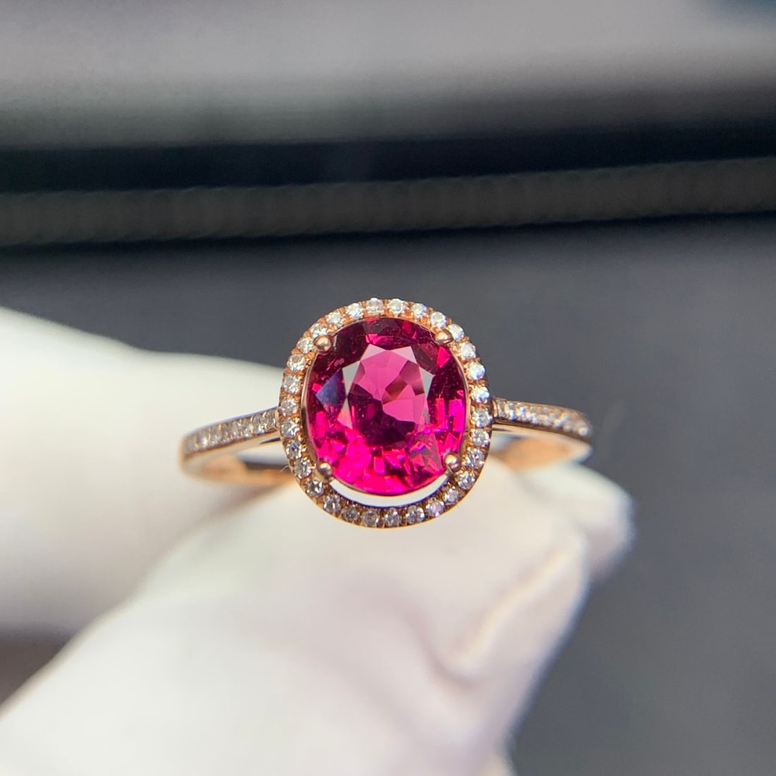 14k Gold 1.2 Ct Natural Tourmaline & Diamond Ring - 5