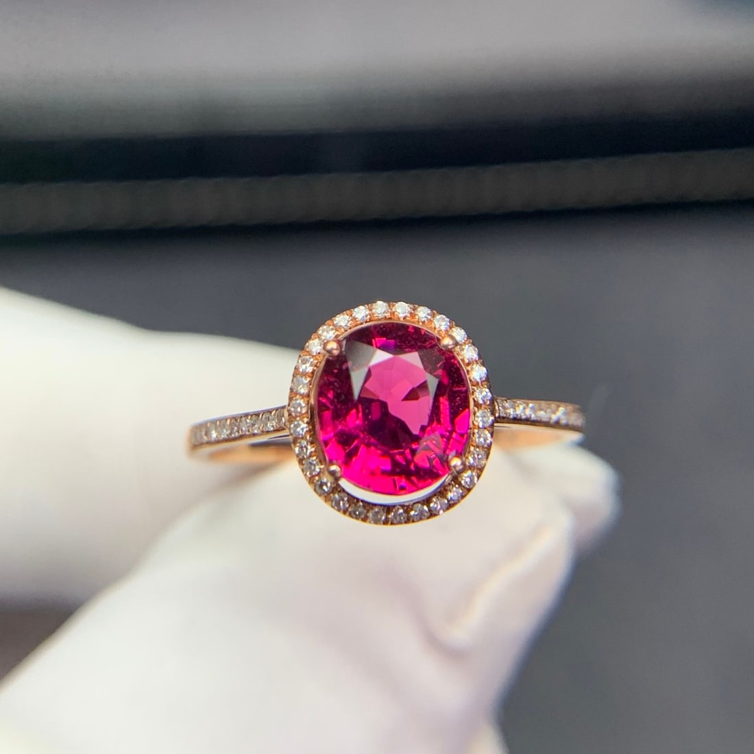 14k Gold 1.2 Ct Natural Tourmaline & Diamond Ring - 7