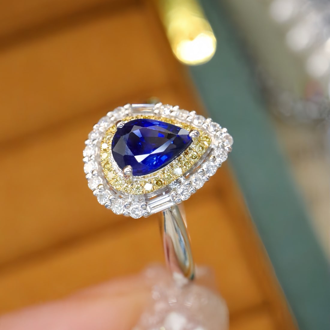 14k Gold 1.19 Ctw Natural Sapphire & Diamond Ring - 3