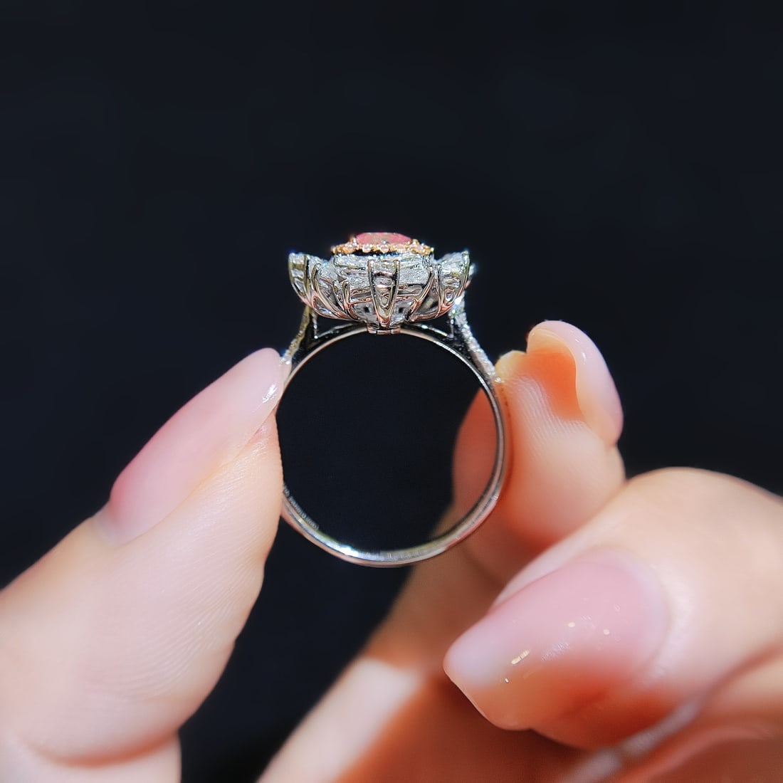 Gia Certified 14k Gold 2.14 Ctw Natural Pink Diamond & Diamond Ring/pendant( Without Chain ) - 4