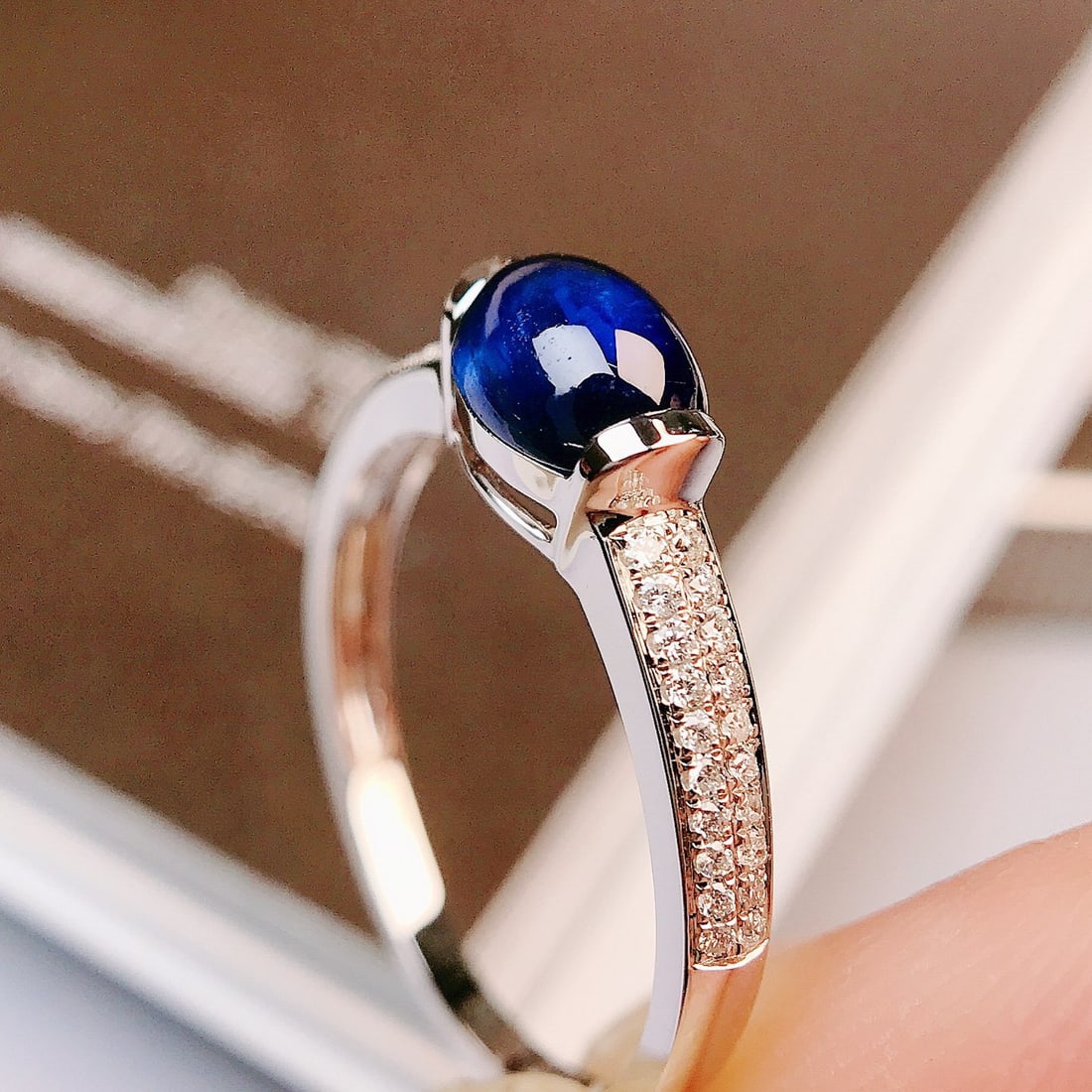 14k Gold 1.59 Ctw Natural Sapphire & Diamond Ring - 2